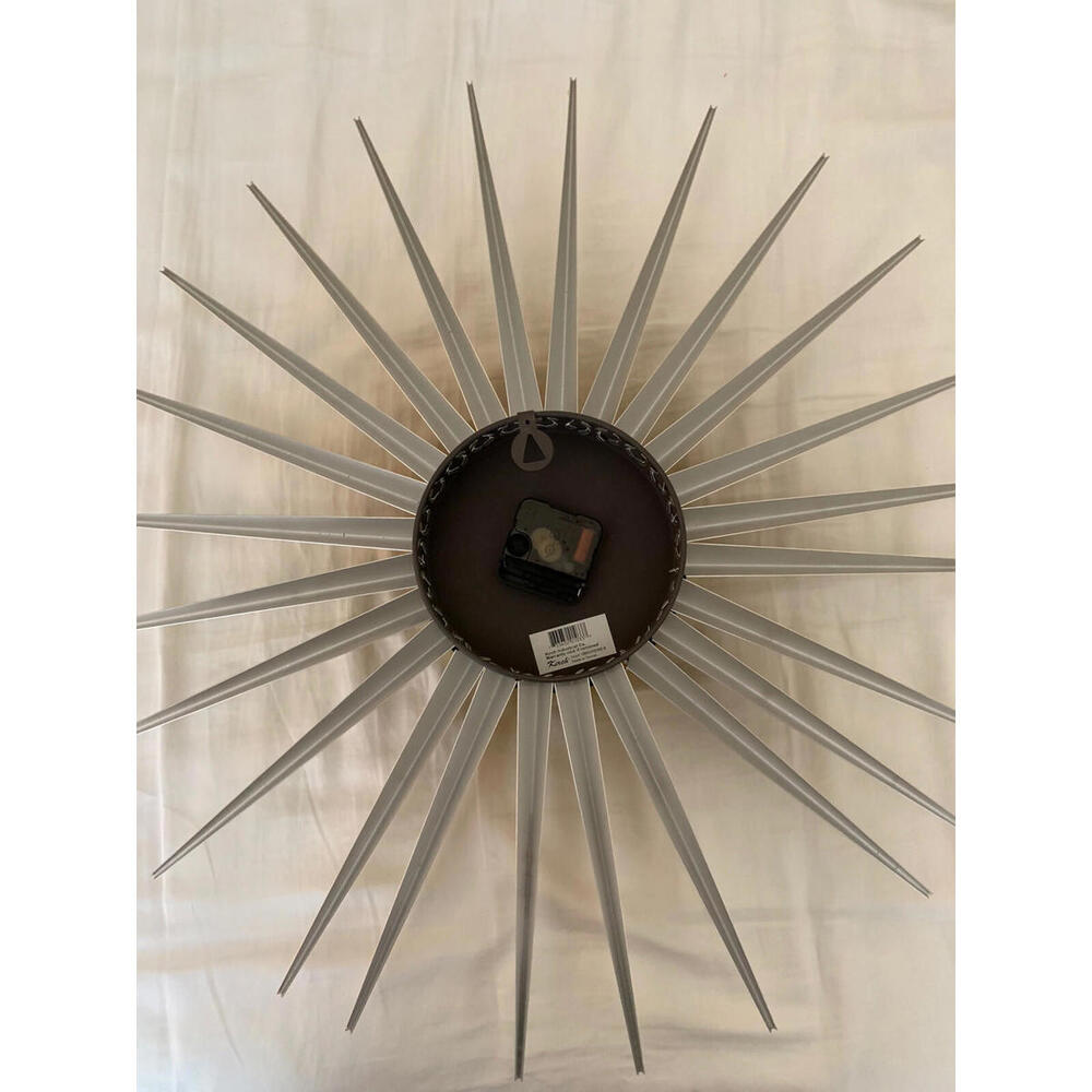 Vintage Kirch RETRO Mid Century Modern Sun Sunburst Atomic Wall Clock Metal - Picture 9 of 12